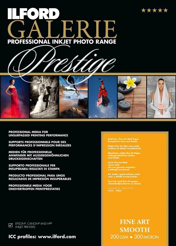Ilford Galerie Prestige Fine Art Smooth 200g/mq A4 25 fogli