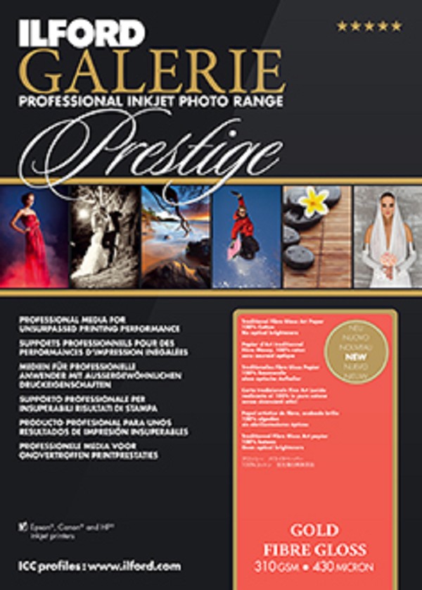 Ilford Galerie Prestige Gold Fiber Gloss 310g/mq A3 25 fogli