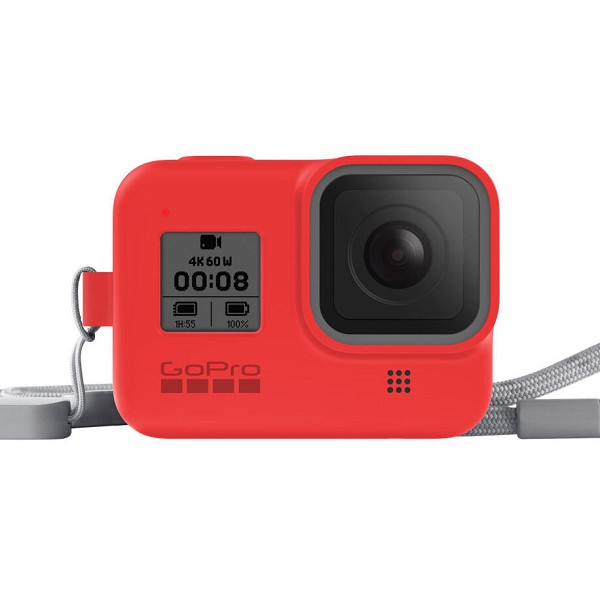 GoPro Sleeve + Lanyard (guaina + cordino) RED per Hero 8 Black